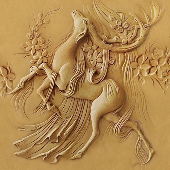 طرح سه بعدی آهو کاغذ دیواری