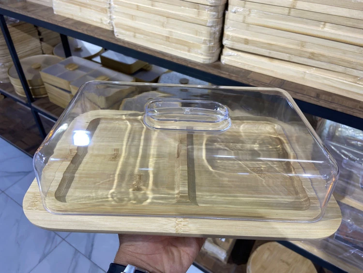 ظرف سرو بامبو درب‌دار