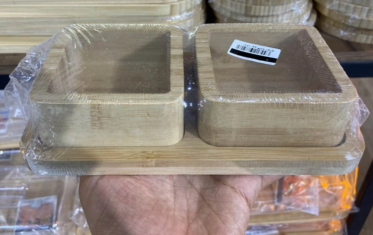 ظرف سرو سه تیکه بامبو