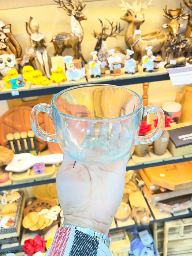 ظرف سوپ خوری دو دسته ای شیشه ای