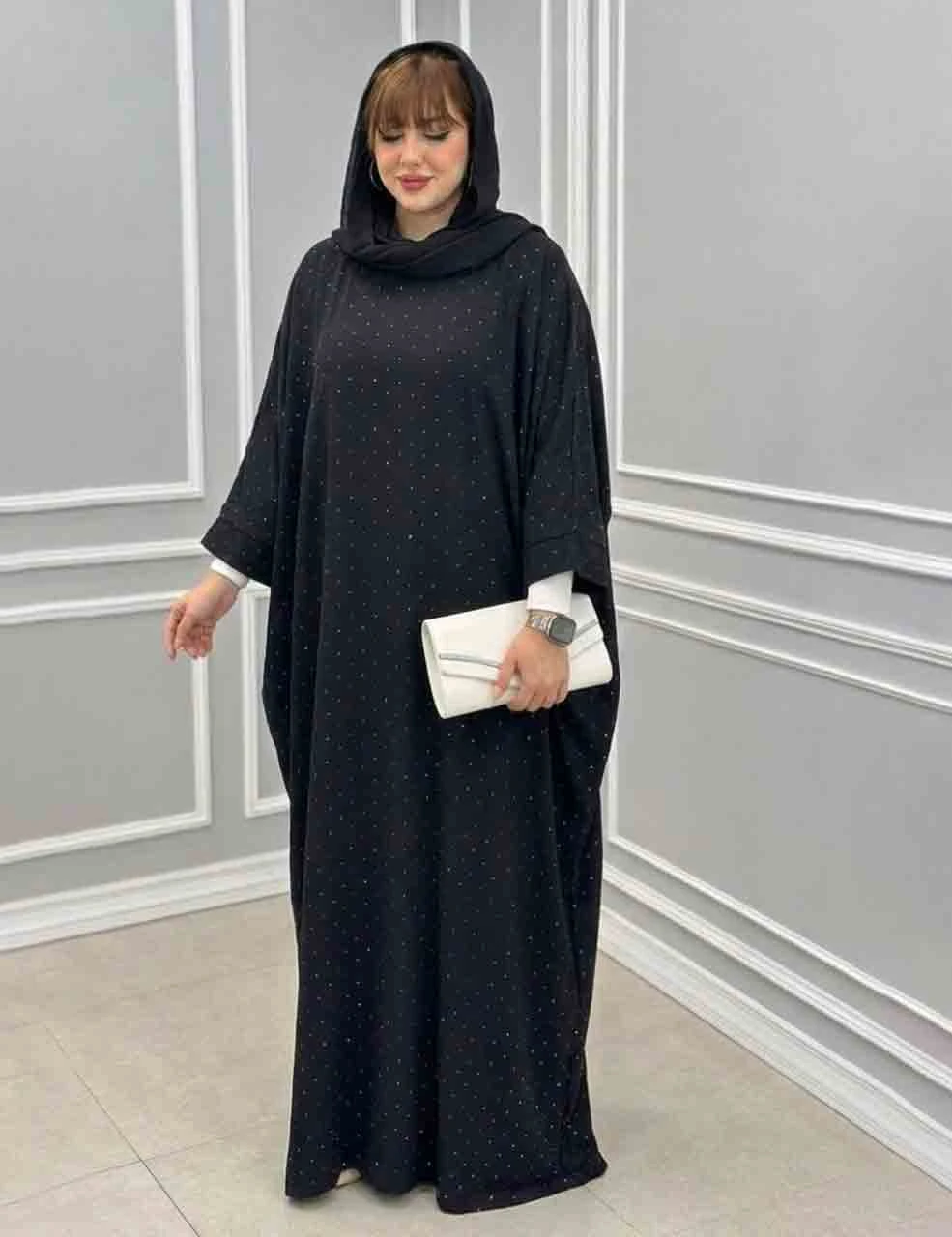 عبا زنانه مجلسی نگین دار مدل ستاره_شیکان کده