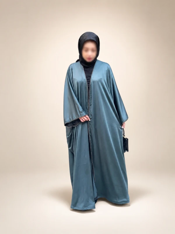 عبا میکرو سیلک یشمی با مغزی مروارید دودی