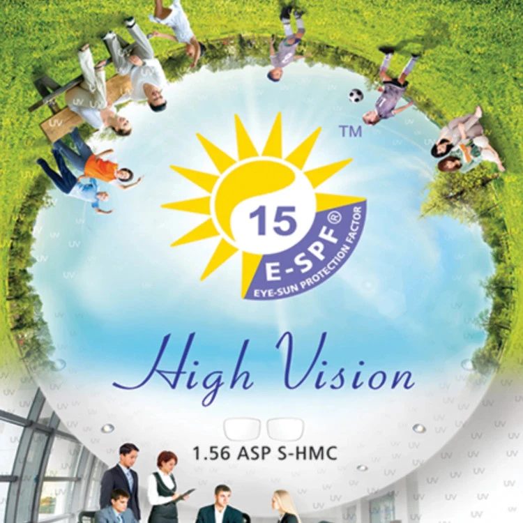 عدسی طبی E-SPF آنتی رفلکس هایویژن 1.56 High Vision