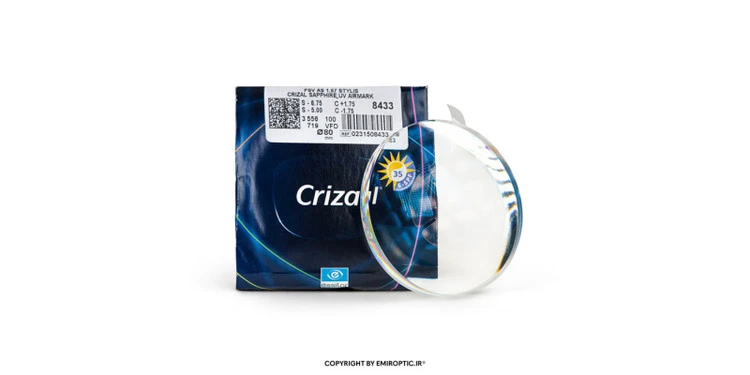 عدسی طبی آنتی رفلکس فشرده اسیلور فرانسه Essilor 1.67 Sapphire