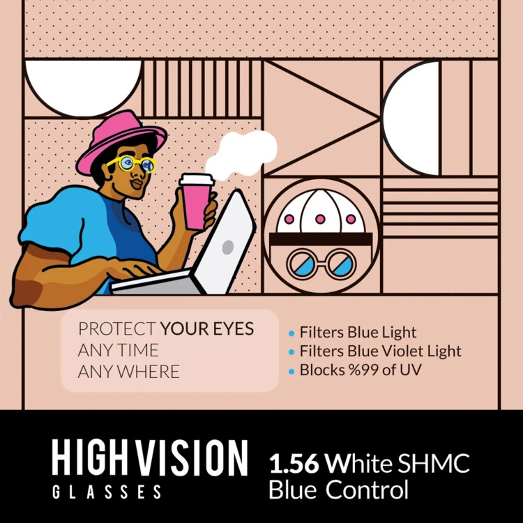 عدسی طبی بلوکنترل هایویژن 1.56 High Vision
