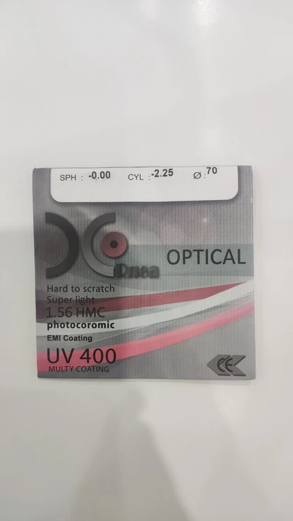 عدسی طبی فتوکرومیک برند اپتیکال کورنا Optical Cornea 1.56 Photocromic
