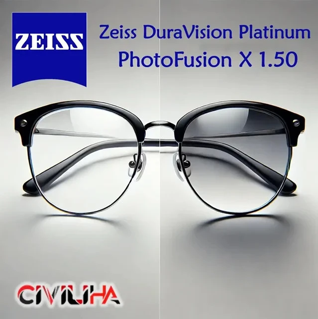 عدسی طبی فتوکرومیک زایس Ziess Dura Vision Platinum Photo Fusion X 1.50