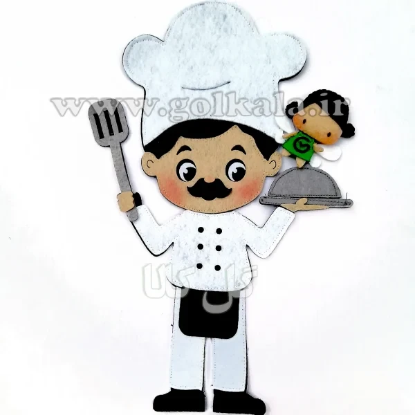 🍳 عروسک آشپز نمدی دیواری | آموزشی و مگنتی گل‌کالا