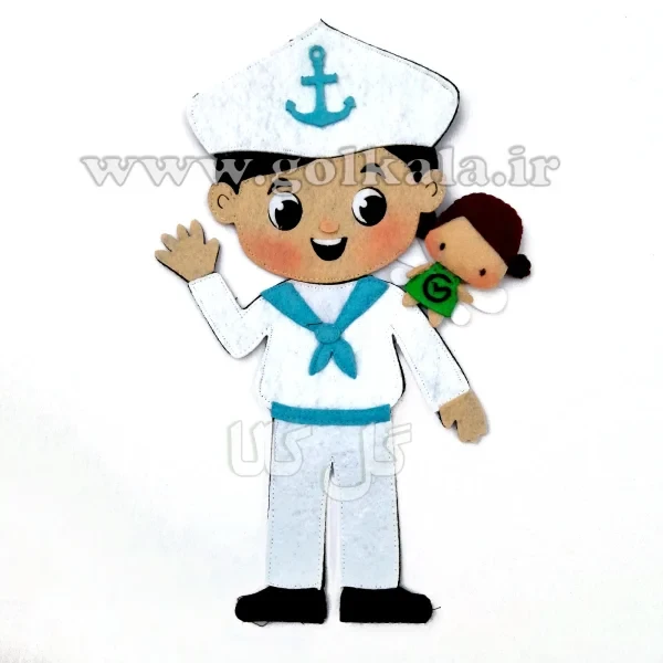 ⚓ عروسک ملوان نمدی دیواری | آموزشی و مگنتی گل‌کالا