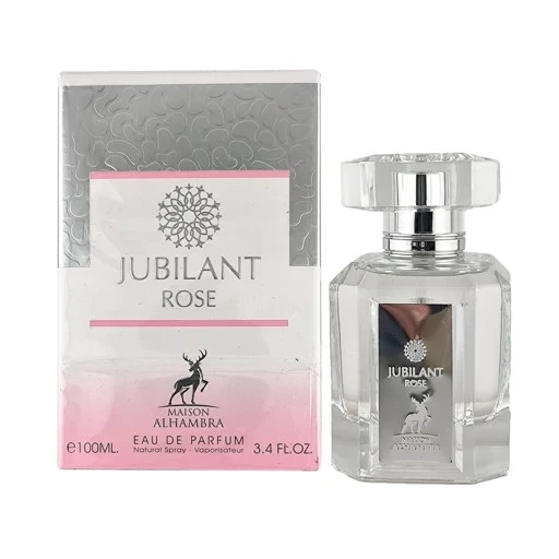 عطر ادکلن الحمبرا مدل جوبیلانت رز رایحه ورساچه برایت کریستال