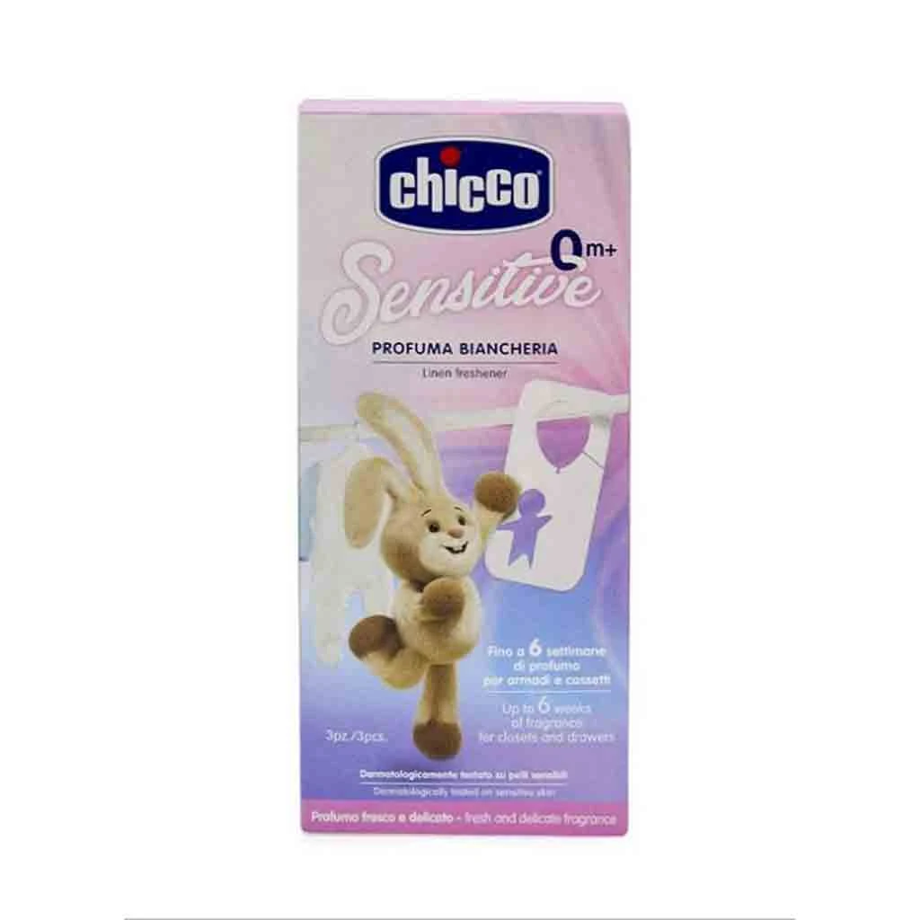 عطرکمد لباس و کتانی ایتالیایی چیکو Chicco رایحه ای تازه و لطیف 3 عدد