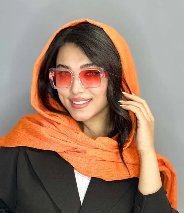 عينك افتابي CHANEL چنل سرخ زنانه مربعي يووي ٤٠٠ لاكچري