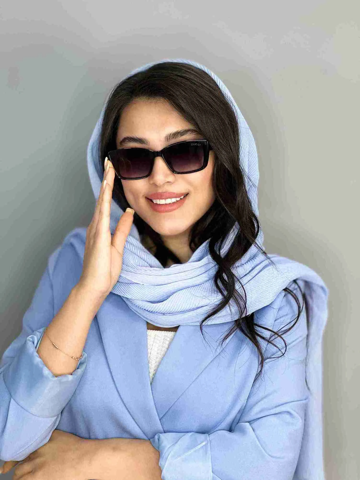 عينك افتابي Gucci پرادا سری جدید مشكي زنانه يووي ٤٠٠ ترند