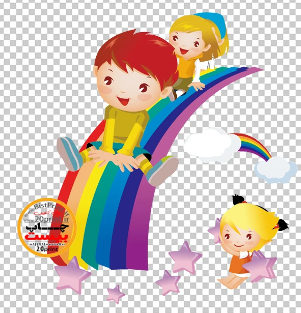 عکس مهدکودک ، وکتور مهدکودک ، عکس دوربری شده کودک ، رنگین کمان