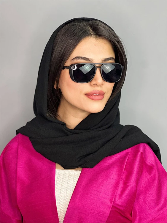 عینک آفتابی زنانه اورجینال مشکی برند ری بن مستطیلی یووی400