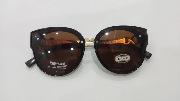 عینک آفتابی فلزی برند Dior (دیور) رنگ قهوه‌ای طلایی