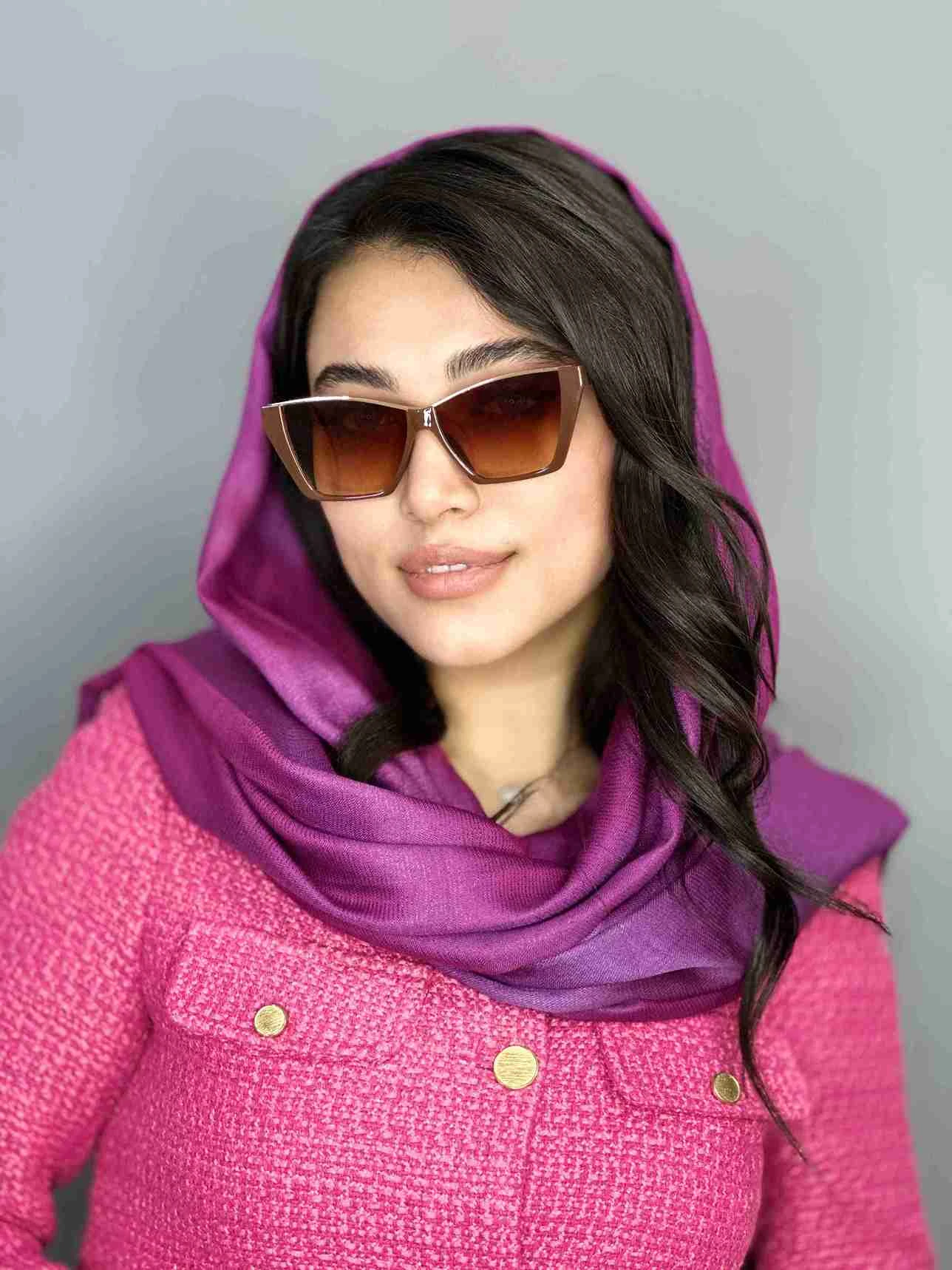 عینک افتابی زنانه prada پرادا قهوه ای گربه ای یووی۴۰۰