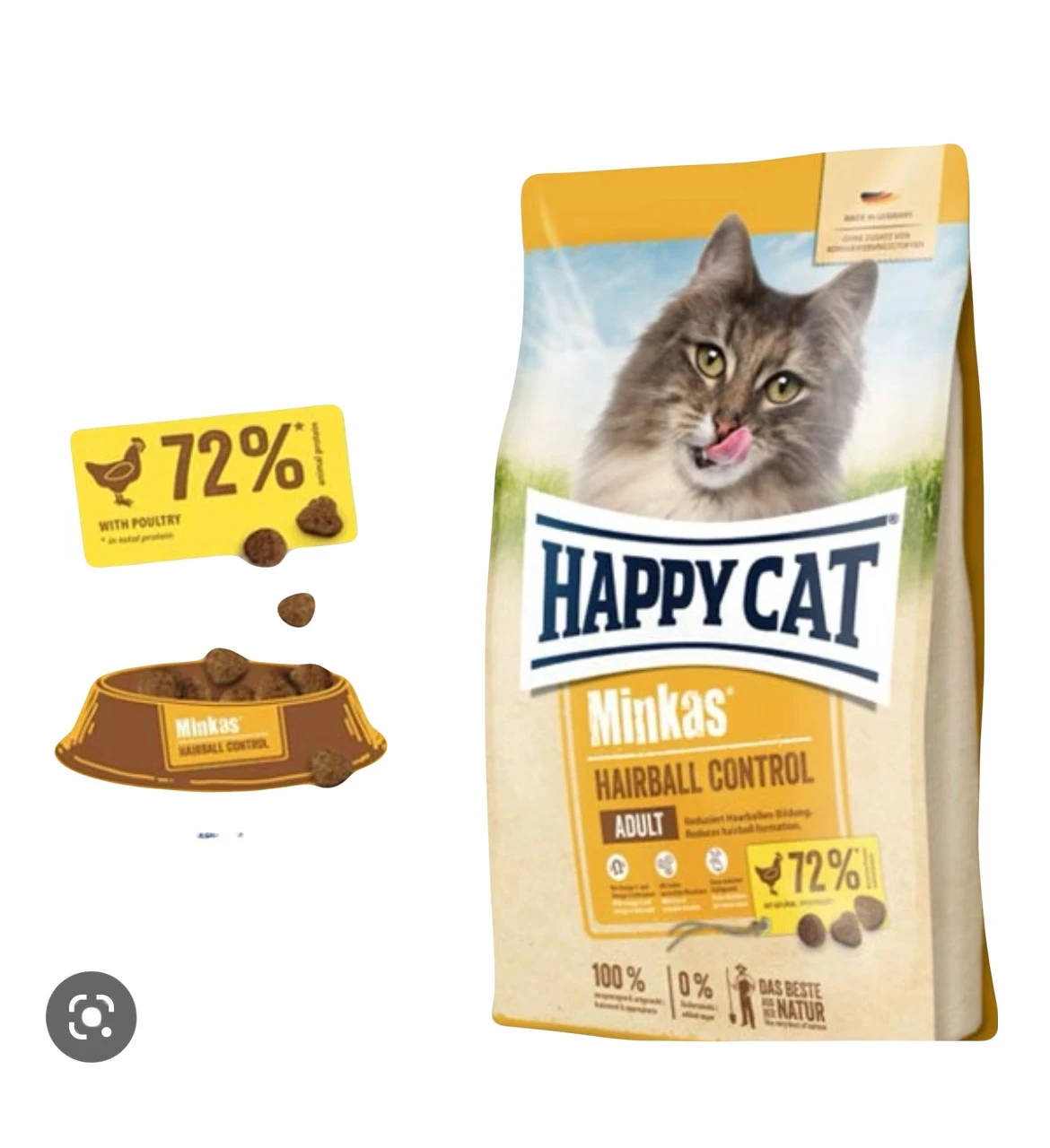 غذای خشک گربه Hairball هپی کت 1 کیلوگرم فله ای