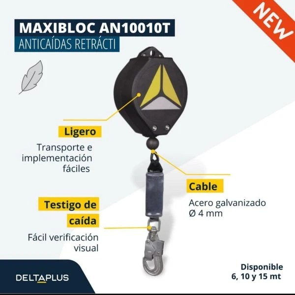 فال ارستر(10متری) شوکدار مکسی بلوک دلتاپلاس فرانسه مدل DELTAPLUS FALL ARRESTER MAXIBLOC AN10010T