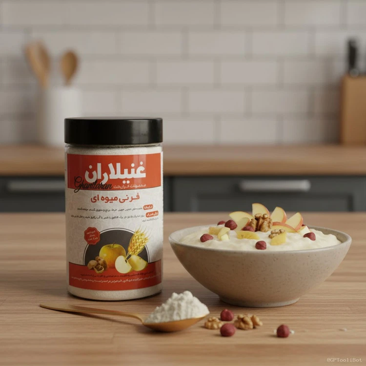فرنی میوه ای ارگانیک ۱۰۰٪ طبیعی از ۶ماه به بالا ۳۰۰گرمی