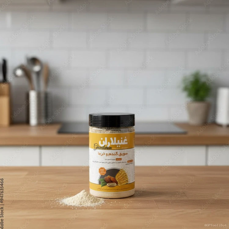 فرنی گندم و خرما کاملا ارگانیک بدون افزودنی و مواد نگهدارنده ۳۰۰گرمی