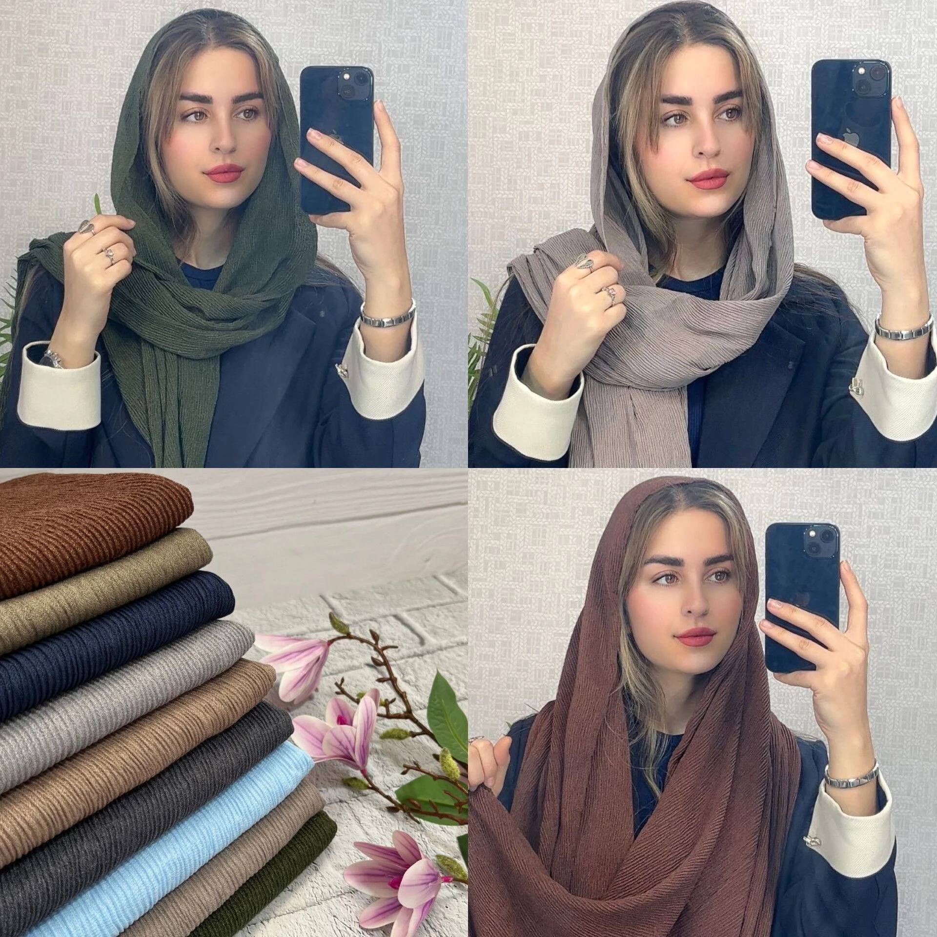 فروش عمده شال برشکا ساده بهاری از تولیدی