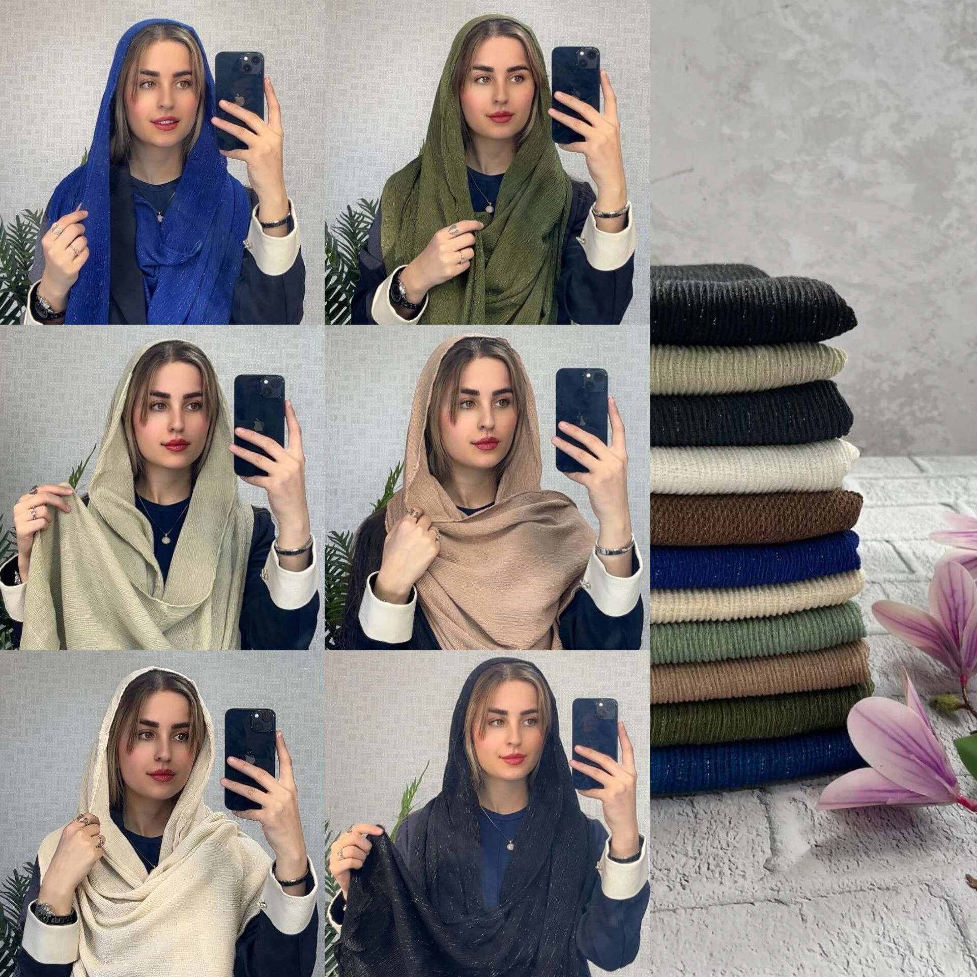 فروش عمده شال برشکا لمه دور دوخت از تولیدی
