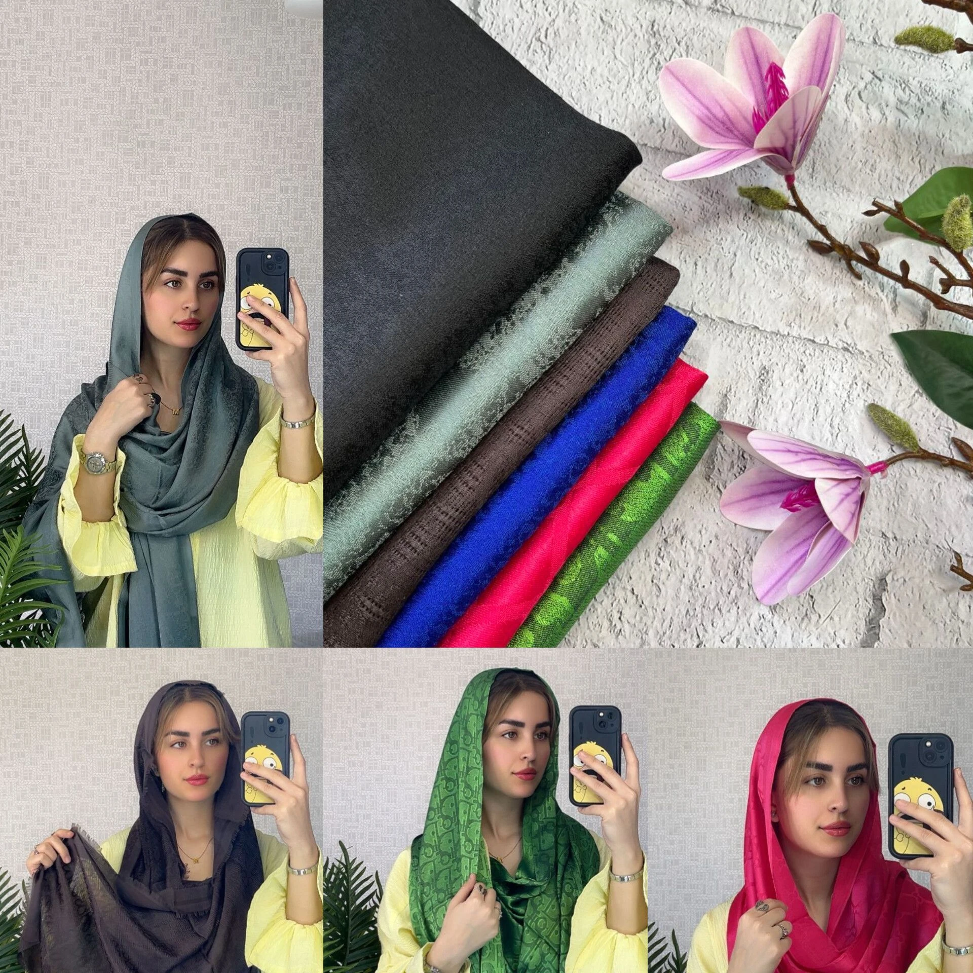 فروش عمده شال ژاکارد مختلط از تولیدی