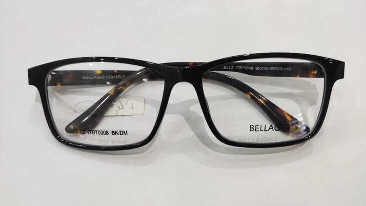 فریم طبی کائوچویی TR-90 برند BELLAGIO (بلاجیو) رنگ مشکی براق