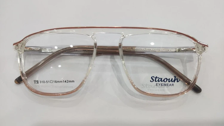 فریم طبی کائوچویی TR-90 برند Staouh رنگ قهوه‌ای سایه روشن