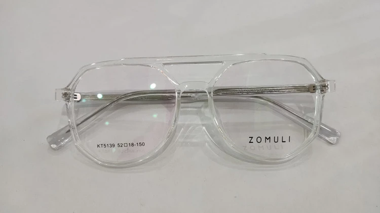 فریم طبی کائوچویی TR-90 دوپل برند ZUMULI (زومولی) بی‌رنگ شفاف