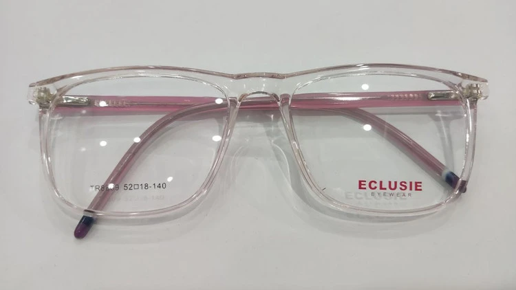 فریم طبی کائوچویی TR-90 زنونه برند ECLUSIE (اکلوسی) بی‌رنگ شفاف