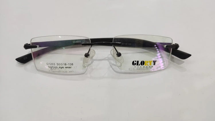 فریم طبی گریف پرچ (فریم لس) برند GLORYY (گلوری) رنگ مشکی مات
