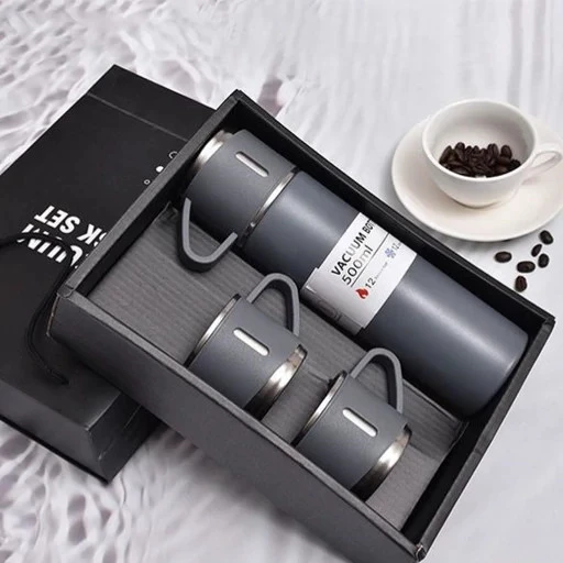 فلاسک 3 کاپ کادویی وارداتی مدل hot-cold VACUM