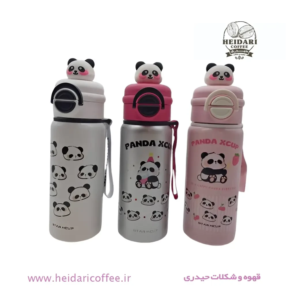 فلاسک کودک مدل x cap طرح w panda گنجایش 0.55 لیتر