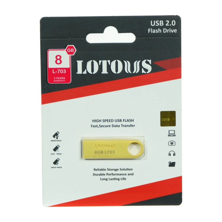 فلش مموری 8 گیگ LOTOUS مدل L-703 – جمع‌وجور، کاربردی و مناسب برای ذخیره‌سازی روزمره