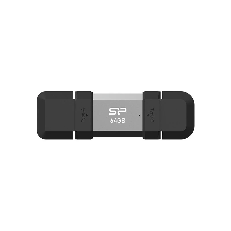 فلش مموری OTG سیلیکون پاور مدل C51 ظرفیت 64 گیگابایت با رابط USB 3.2 Type-A و Type-C، مقاوم در برابر شوک و لرزش، سازگار با اندرو