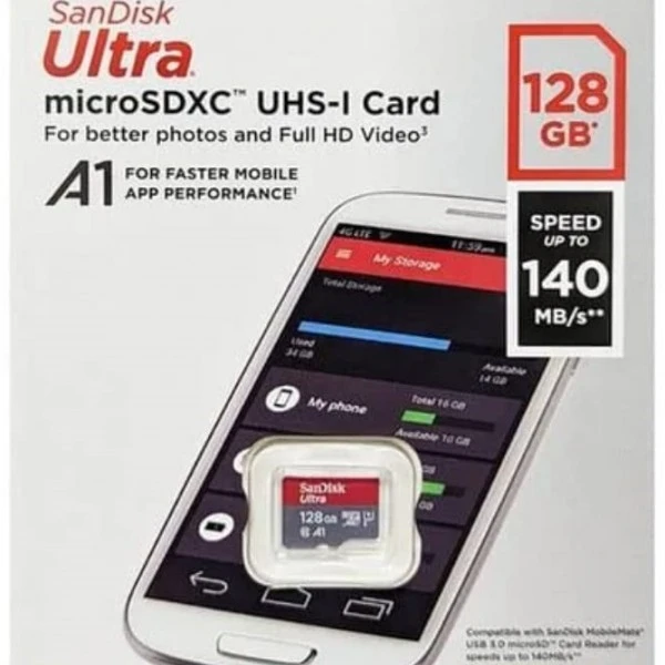 فلش مموری سن دیسک | Memory SanDisk Micro SD U1 140m 128G