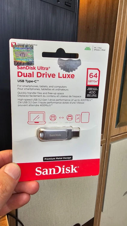 فلش مموری سن دیسک مدل Ultra Dual Drive Luxe ظرفیت 64 گیگابایت با رابط USB-C