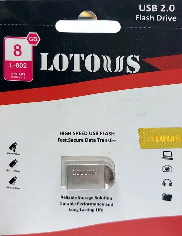 فلش مموری لوتوس مدل L802 ظرفیت 8 گیگابایت usb 2.0