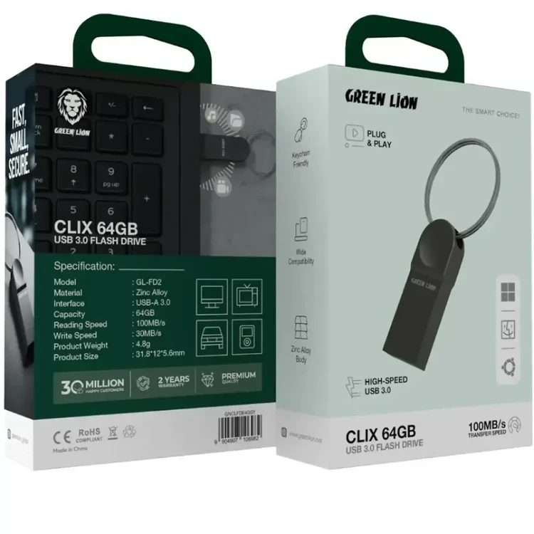 فلش مموری گرین لاین مدل Clix USB 3.0 ظرفیت 64 گیگابایت