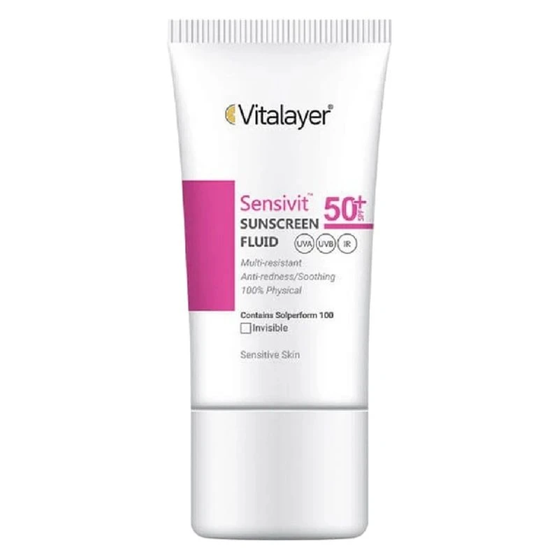 فلوئید ضد آفتاب SPF50 پوست حساس ویتالیر 50 میلی لیتر