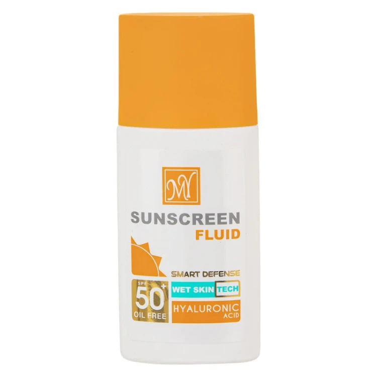 فلوئید ضد آفتاب بی رنگ مای SPF50 مدل Hyaluronic Acid مناسب انواع پوست حجم 50 میلی لیتر