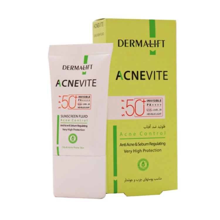 فلوئید ضد آفتاب درمالیفت مدل Acnevite مناسب پوست چرب و آکنه حجم 40 میلی لیتر