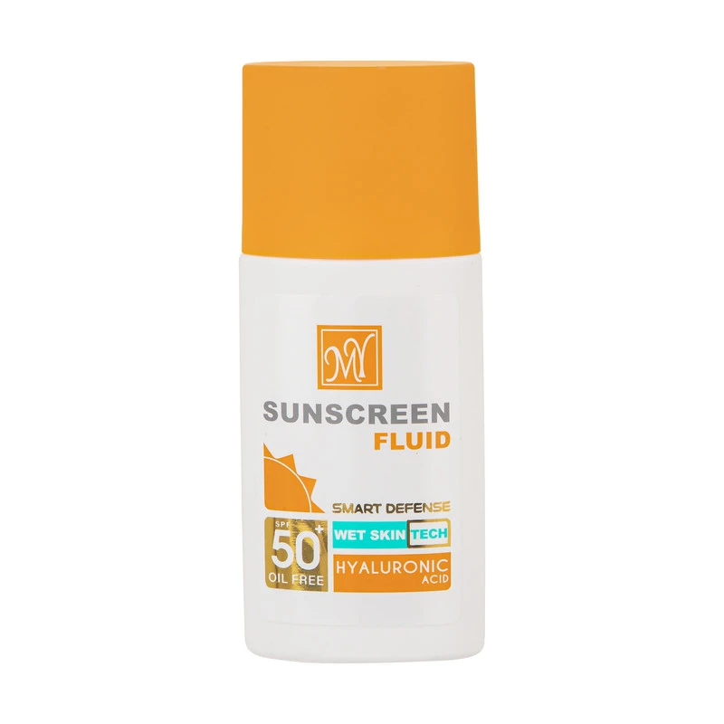 فلوئید ضدآفتاب بی‌رنگ مای SPF50 مدل Smart Defense مناسب انواع پوست، حجم 50 میلی‌لیتر