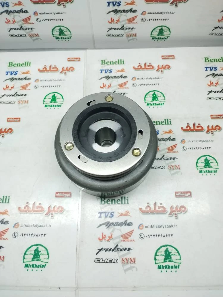 فلکه برق (اهنربا) دستگاه بوبین (سیم پیچی) برق موتور تریل و هوندا 150 (3 ساچمه)