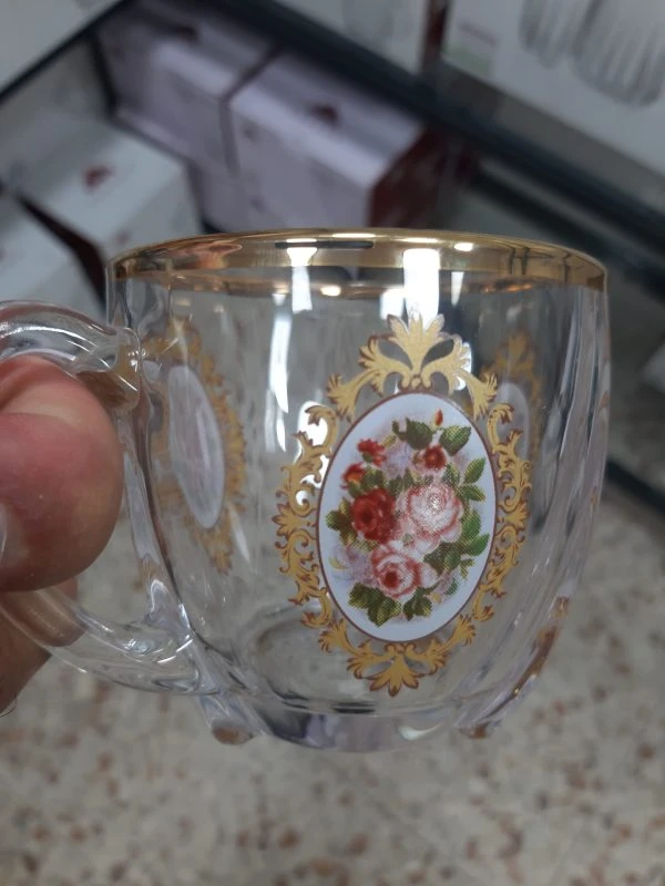 فنجان بلینک مکس گل رز لب طلا مدل سلتیک ساخت کشور چین