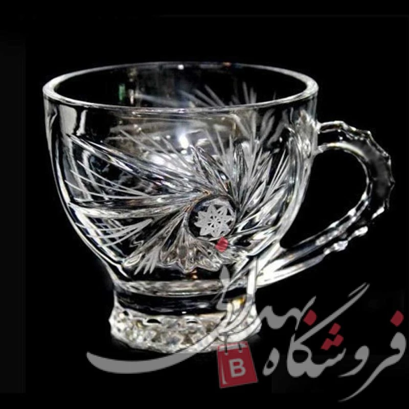 فنجان شیشه ای تراش خورده پریما 6 عددی