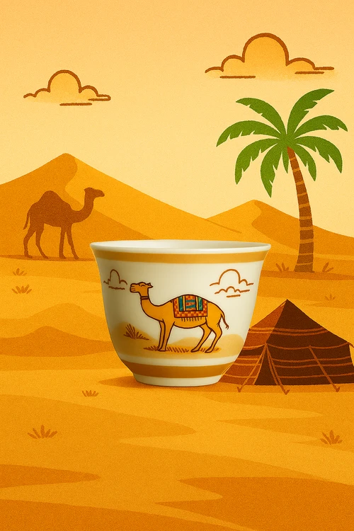 فنجان قهوه طرح شتر سایز بزرگ 6تایی