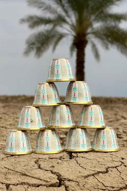 فنجان قهوه عربی طرح نخل (12تایی)
